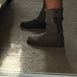 UGG Charcoal Knit Ankle Booties